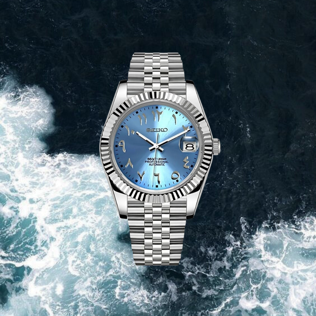 Seiko Mod Datejust Arabic Edition "Light Blue"