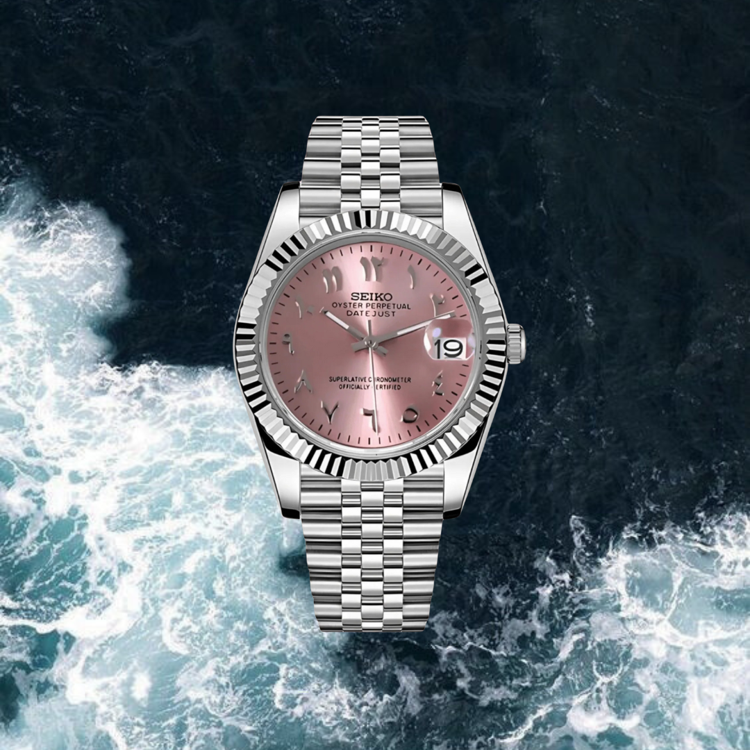 Seiko Mod Datejust Arabic Edition "Pink"