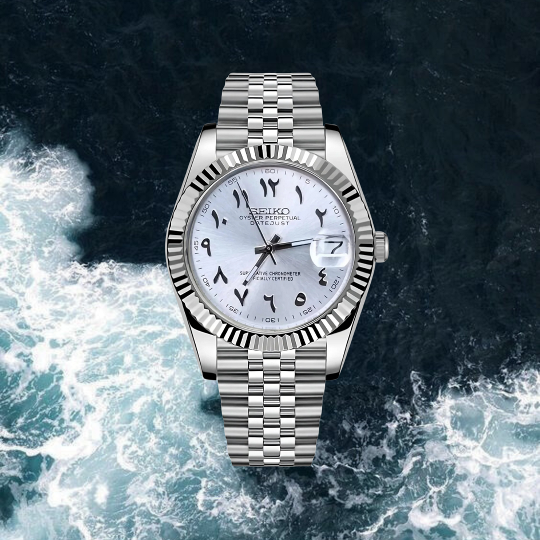 Seiko Mod Datejust Arabic Edition "White"