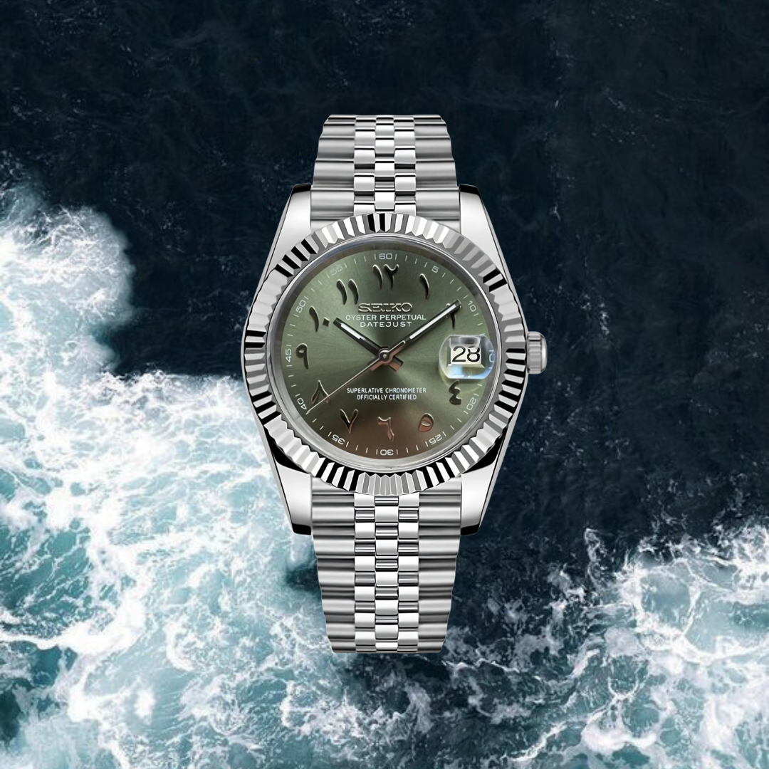 Seiko Mod Datejust Arabic Edition "Eau de Nil"