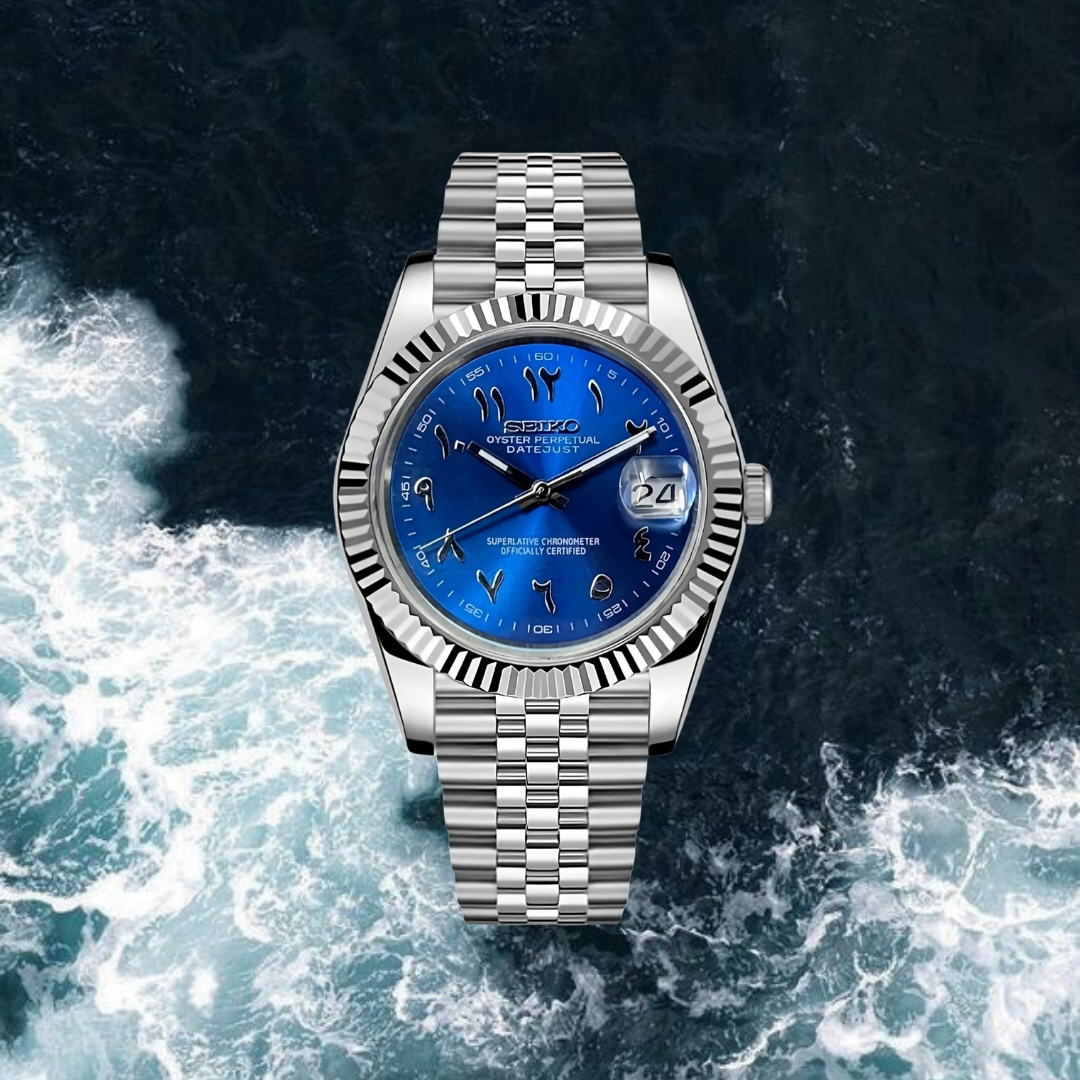 Seiko Mod Datejust Arabic Edition "Electric Blue"