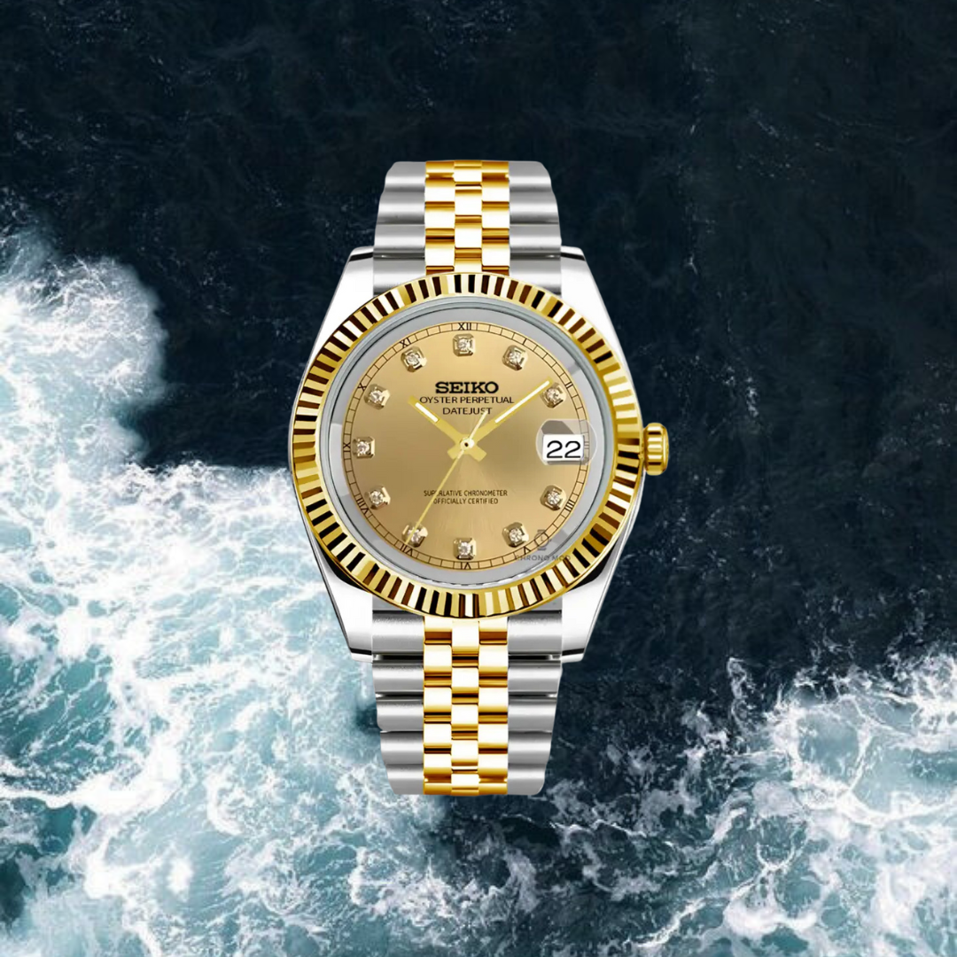 Seiko Mod Datejust Diamond Edition "Gold"