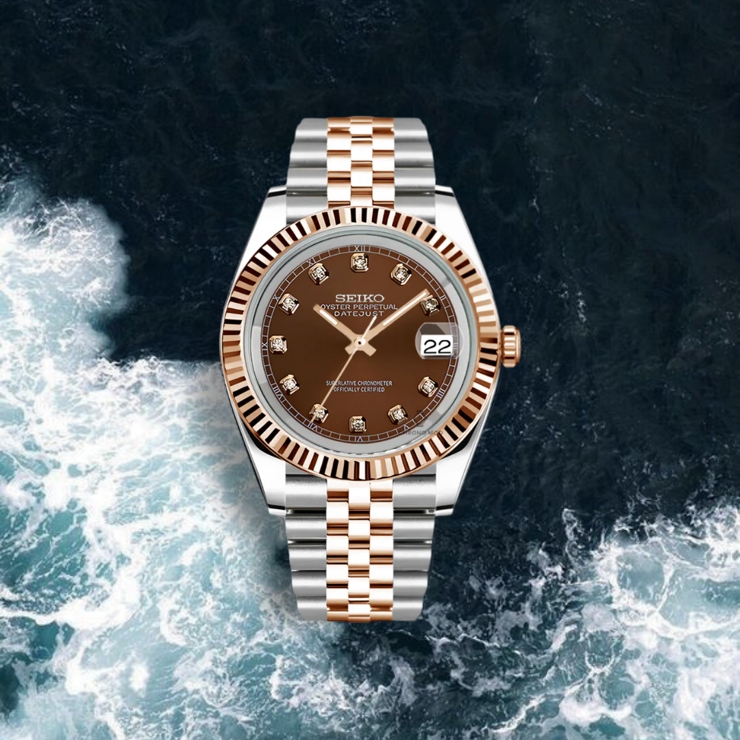 Seiko Mod Datejust Diamond Edition "Brown"