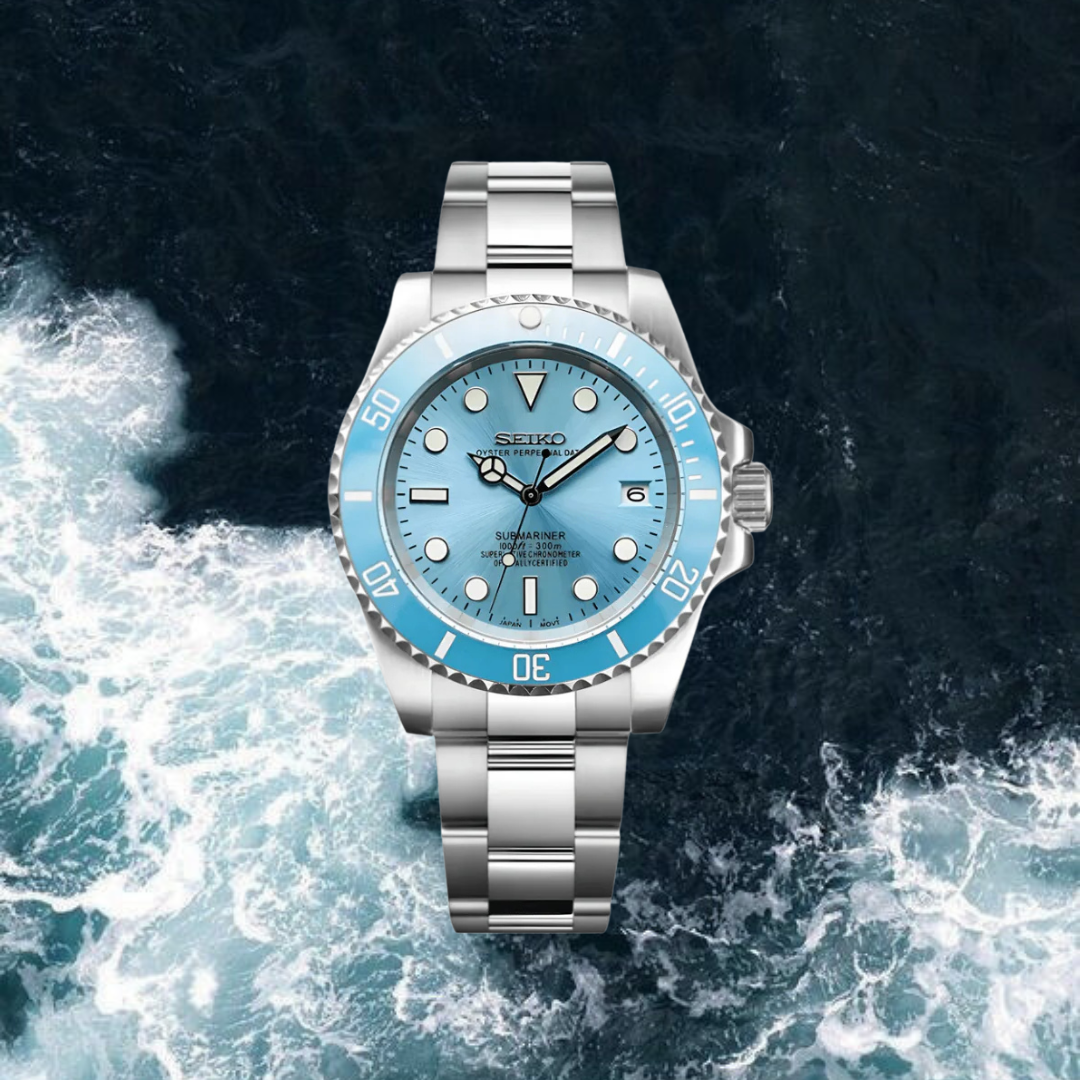Seiko Mod Submariner "Light Blue"