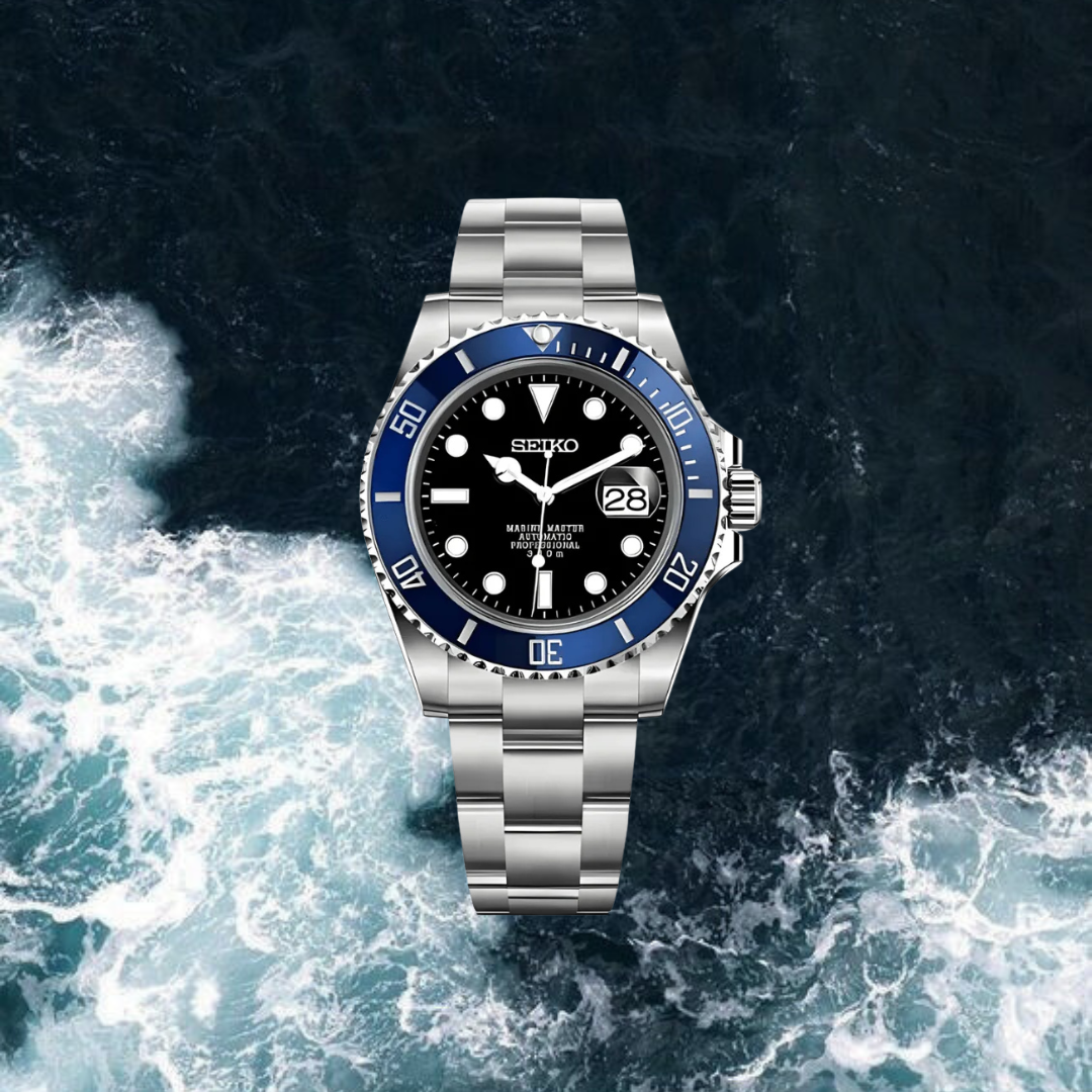 Seiko Mod Submariner "Blue Black"