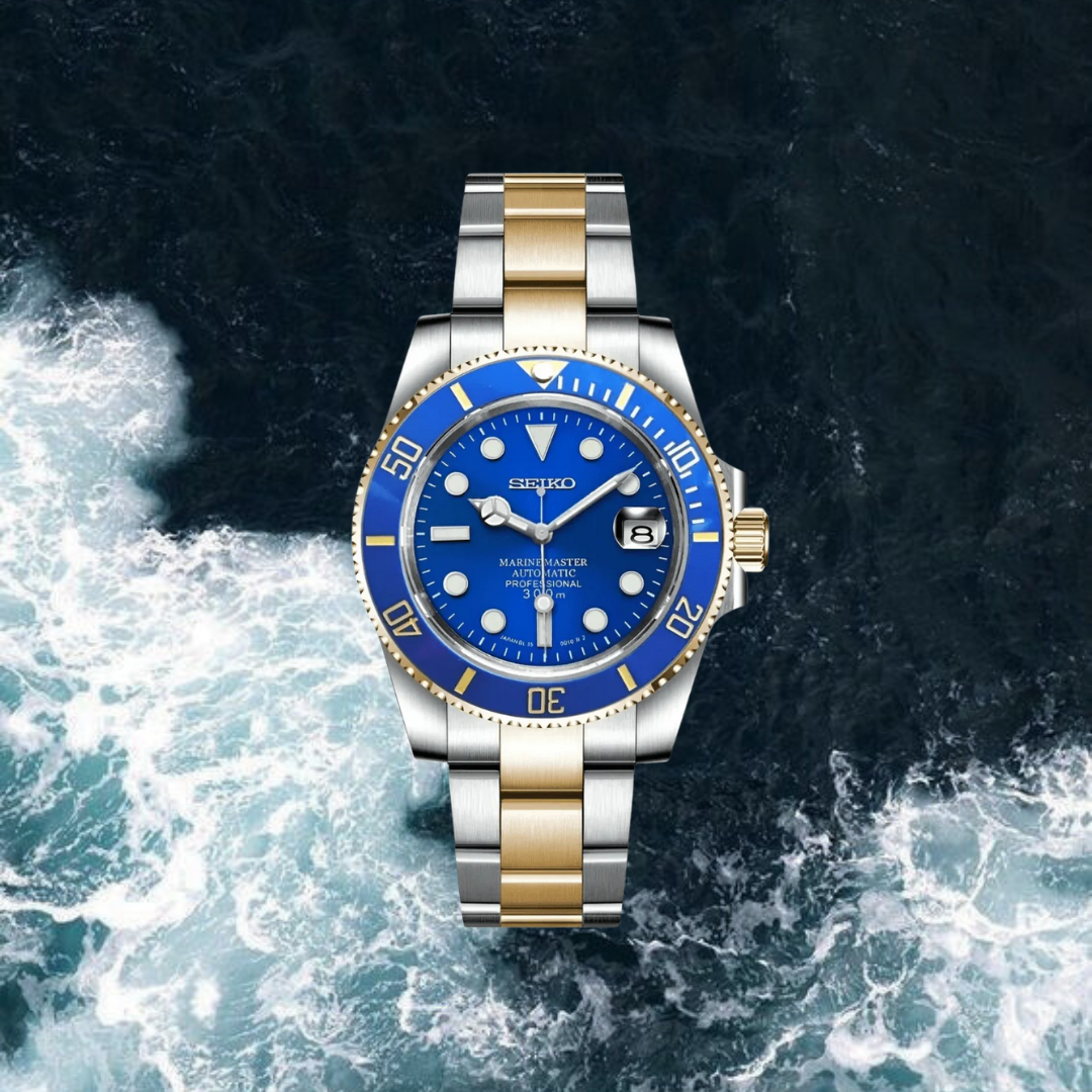 Seiko Mod Submariner "Gold Blue"