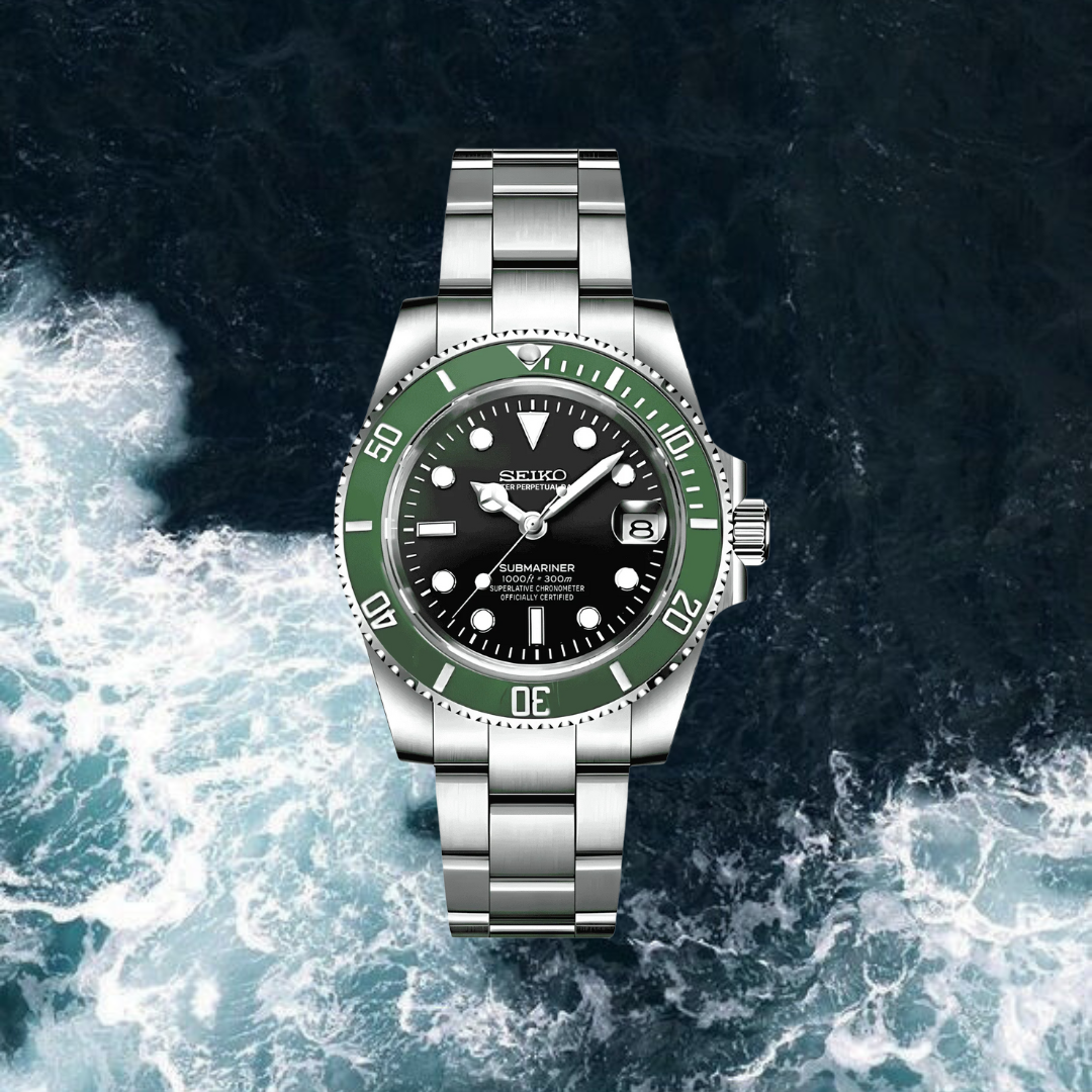 Seiko Mod Submariner "Green Black"