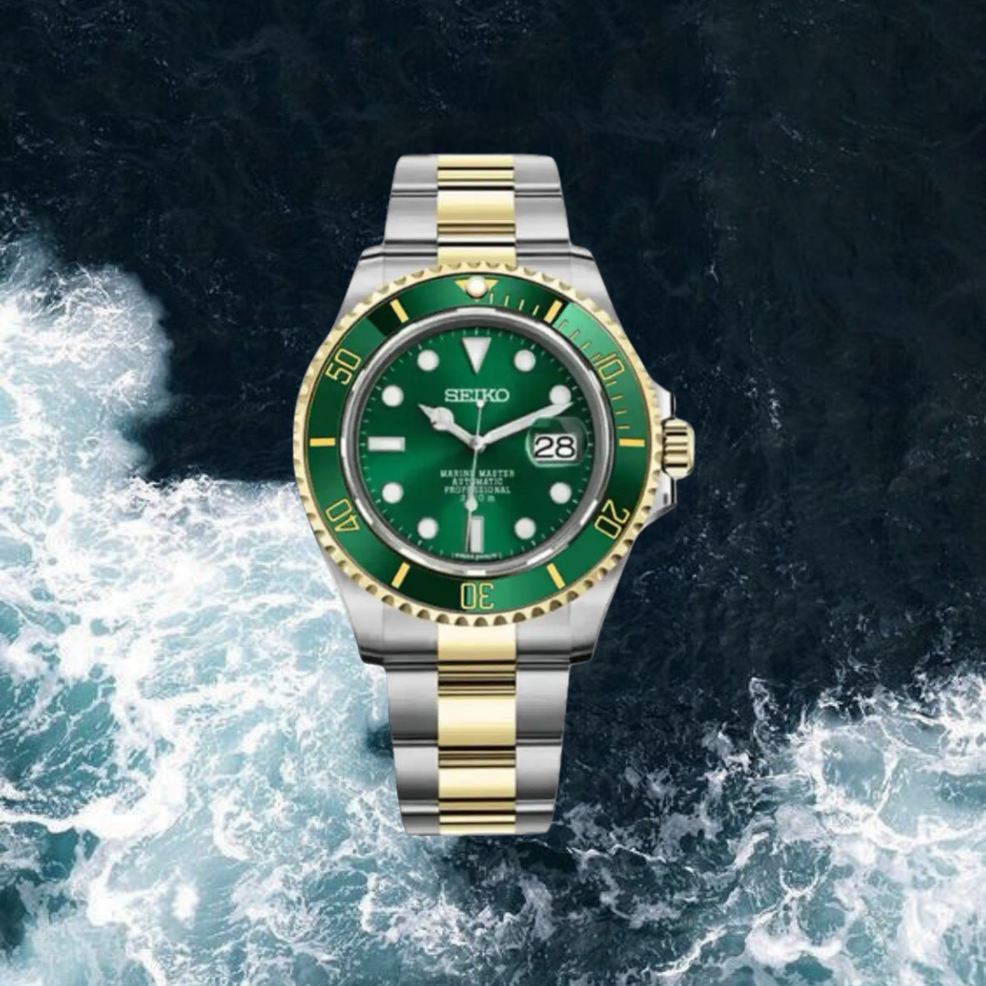 Seiko Mod Submariner "Gold Green"