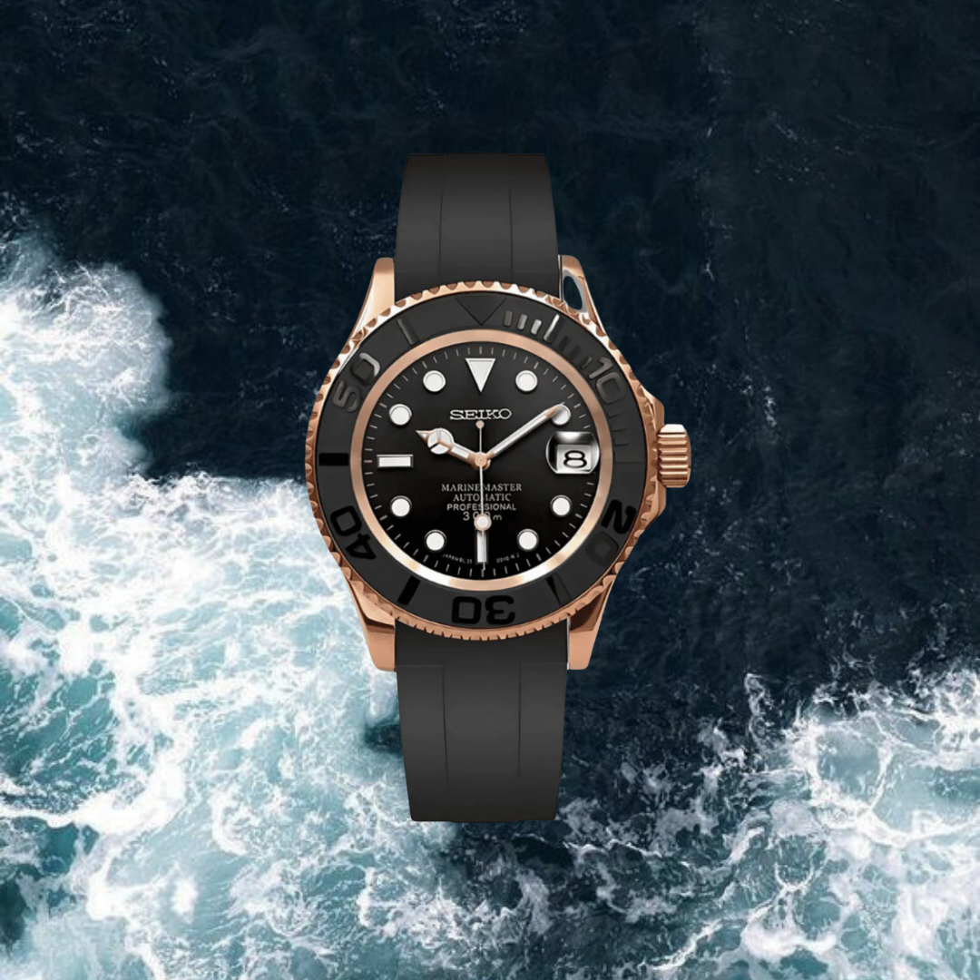 Seiko Mod Yacht Master "Rose Gold Black"