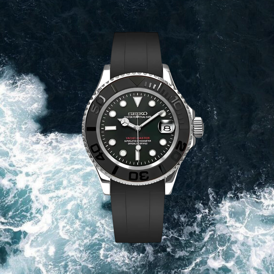 Seiko Mod Yacht Master "Silver Black"