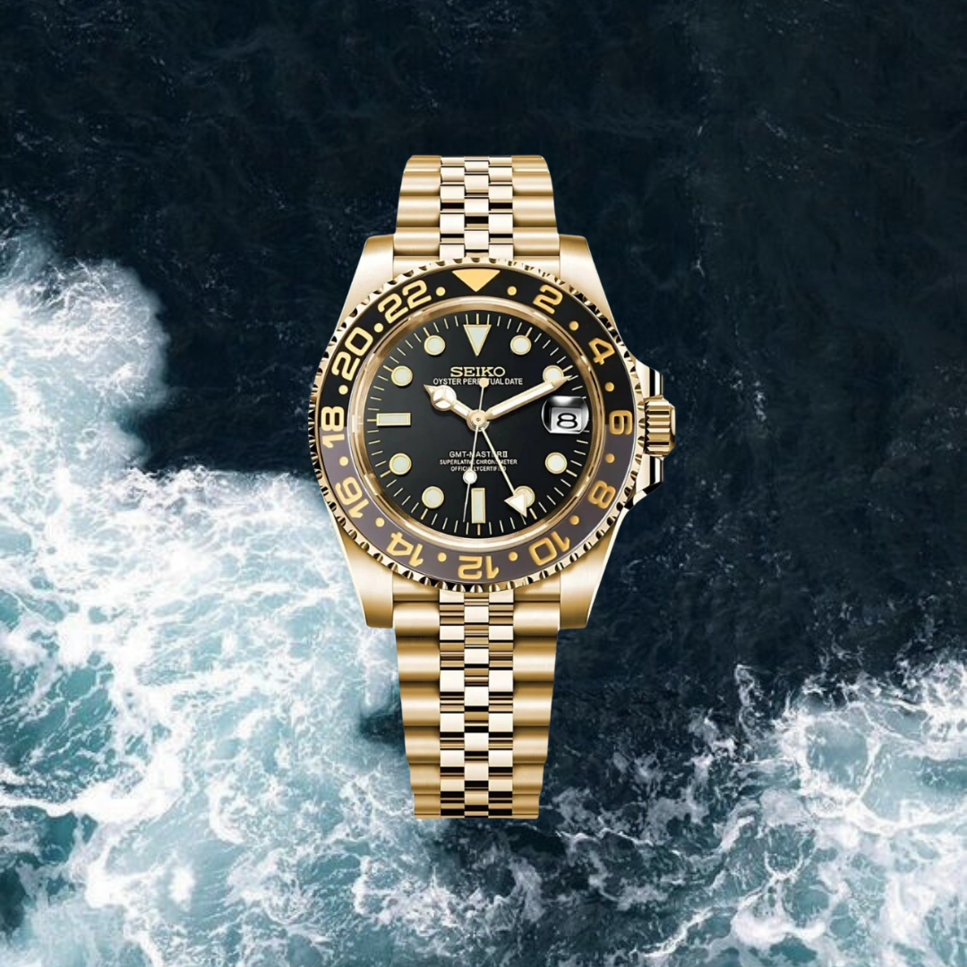 Seiko Mod GMT "Gold Black"