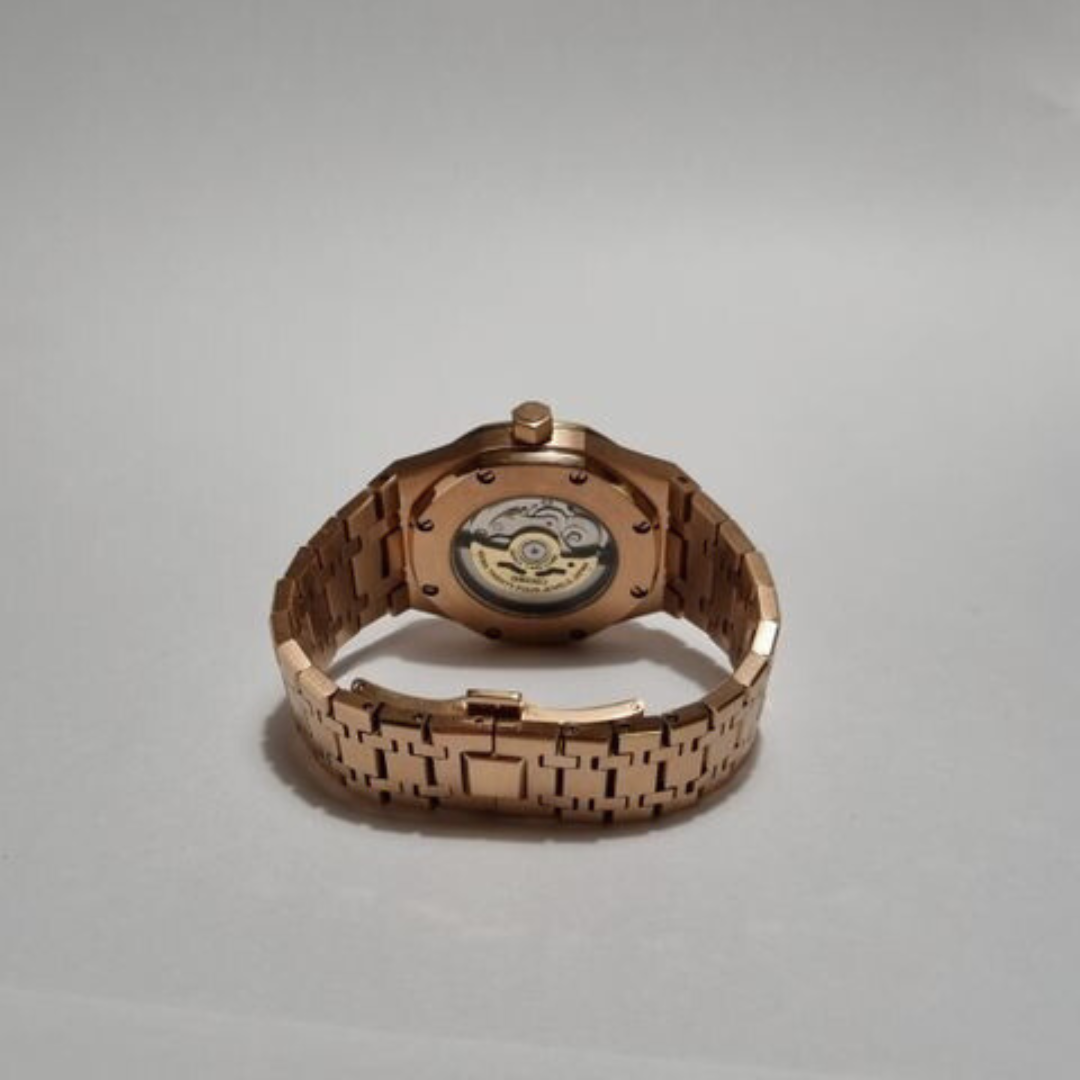 Seiko Mod Royal Oak Skeleton "Rose Gold Black"