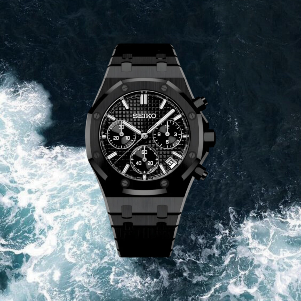 Seiko Mod Royal Oak Crono "Full Black"