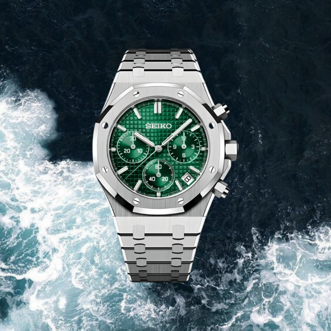 Seiko Mod Royal Oak Crono "Emerald"