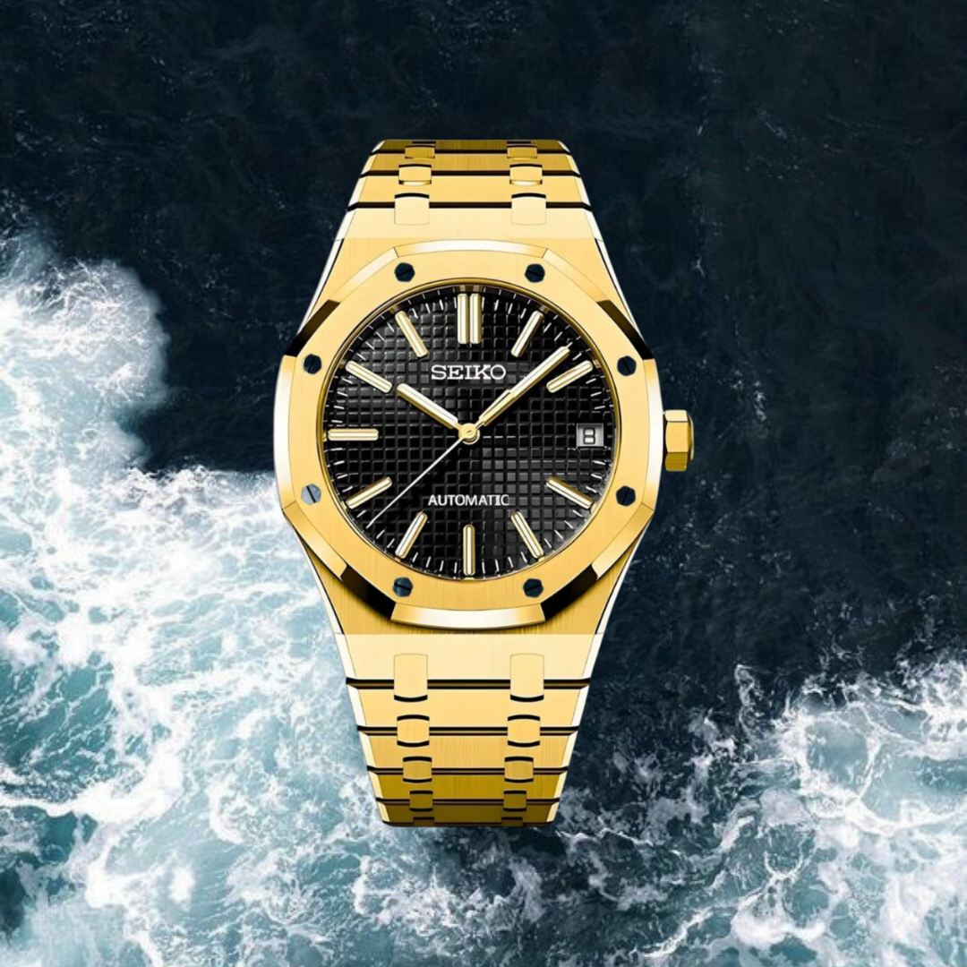 Seiko Mod Royal Oak "Gold Black"