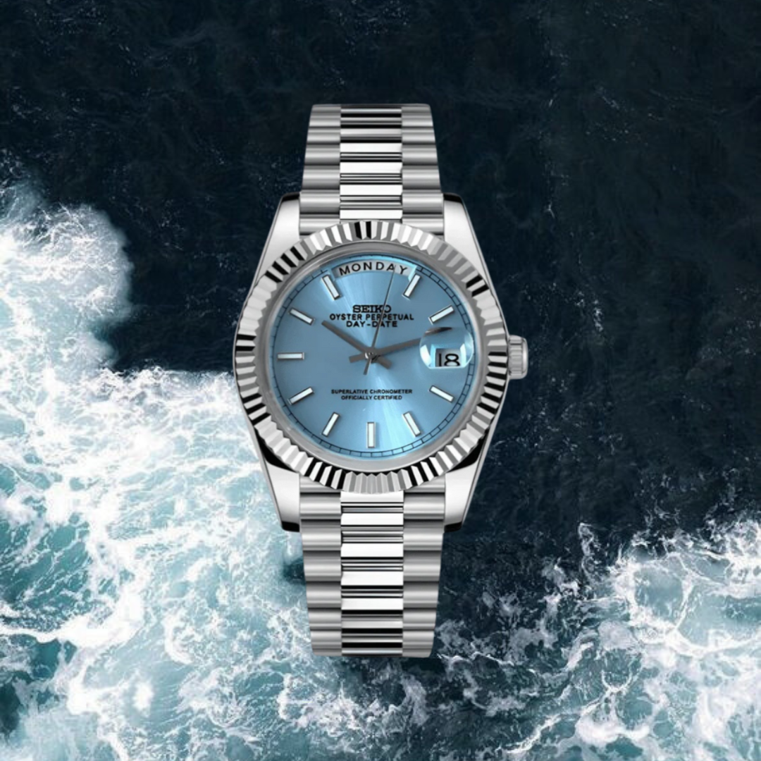 Seiko Mod Day-Date "Light Blue"