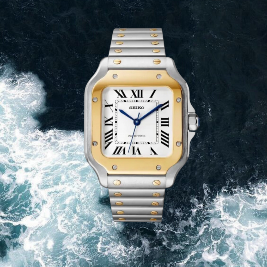 Seiko Mod Santos "Silver Gold"