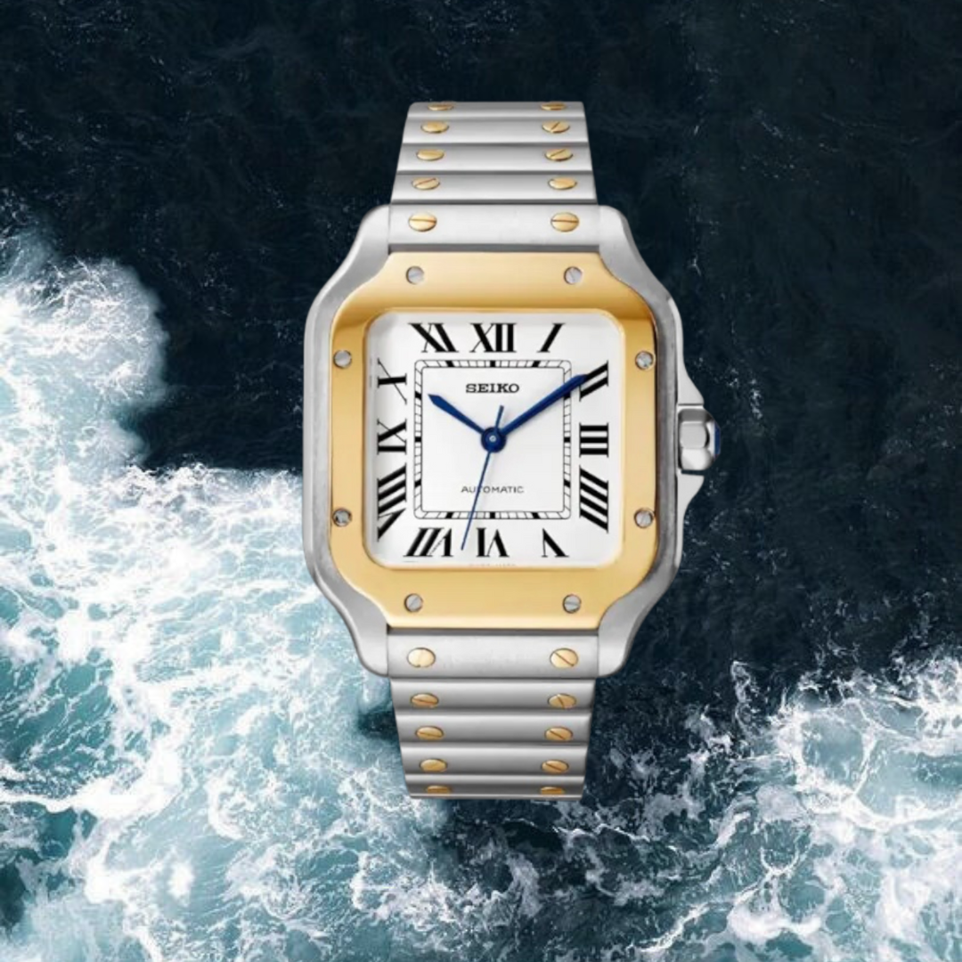 Seiko Mod Santos "Silver Gold"