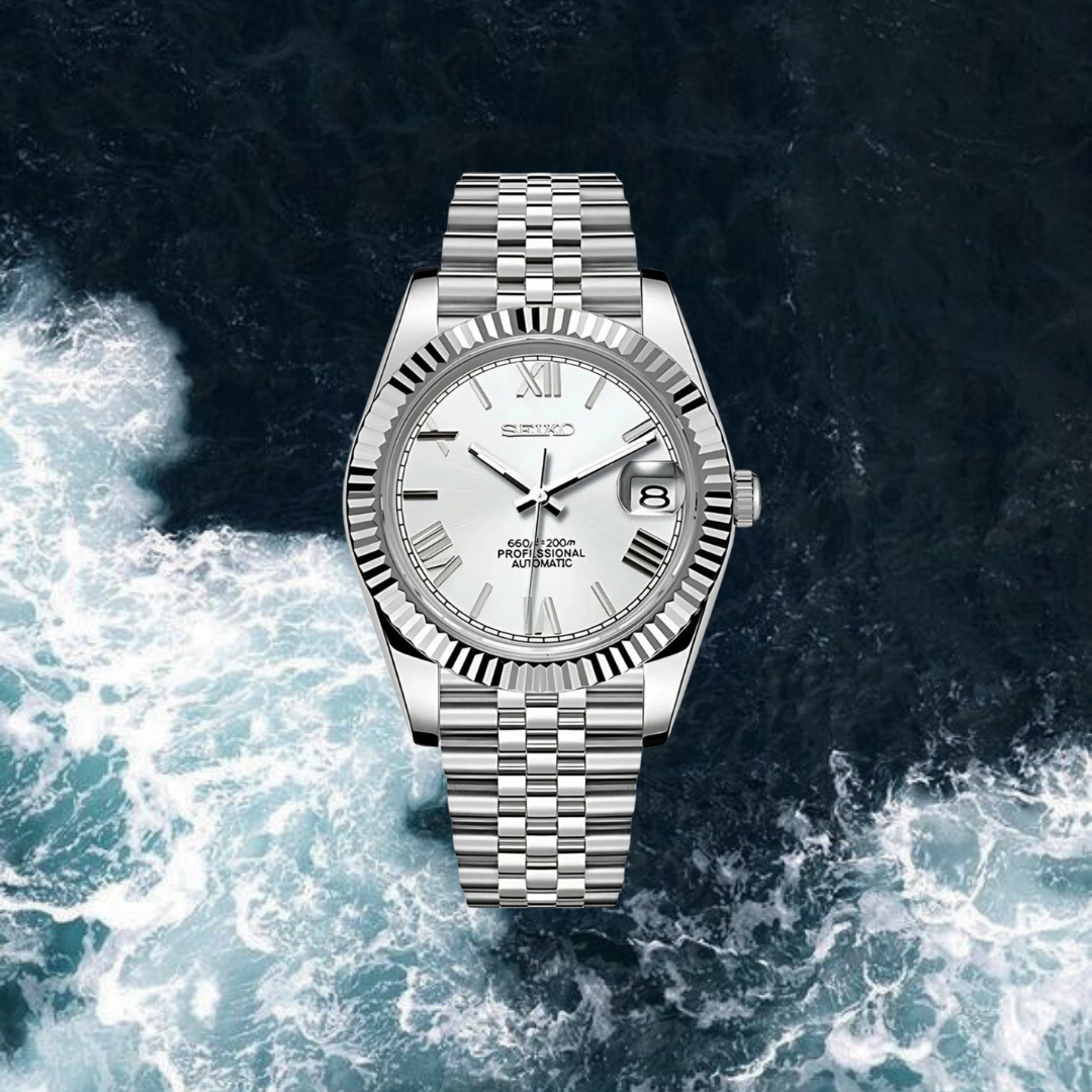 Seiko Mod Datejust Roman Edition "White"